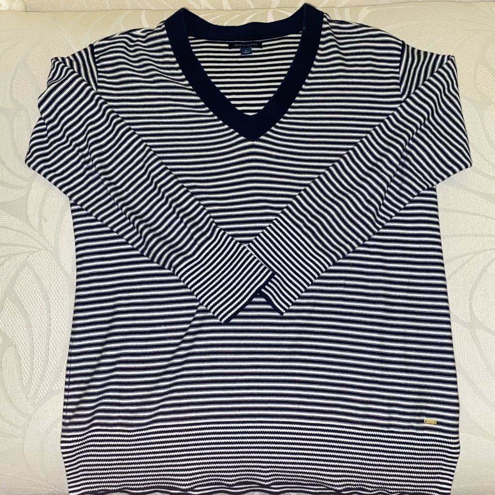 Tommy Hilfiger N-Blue/White V-Neck Pullover Tunic